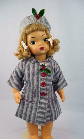 Vintage Terri Lee 16”doll Christmas Coat And Hat Cute No Doll