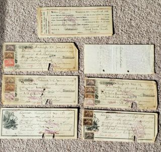 Antique Promissory Notes (7).  1898 - 1922.  With Document Stamps