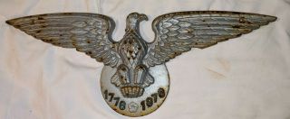 Antique Vintage 1776 1976 Silver Cast Iron 17 " American Eagle Usa Bicentennial