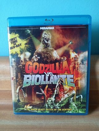 Godzilla Vs Biollante Pre - Owned Rare Out Of Print Blue Ray First Time Miramax