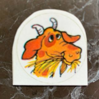 Vintage Scratch N Sniff Sticker Goat Hay Rare 1980s