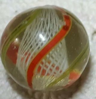Antique German Handmade Marble - Latticinio Core Swirl 7/8 " (1)