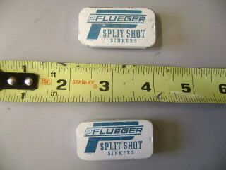 2 Vintage Pflueger Split Shot Sinker Tins