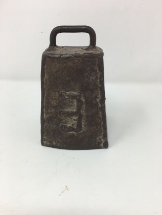 Antique Hand Forged Iron Cow Bell With Handmade Clapper & Ranch Initials