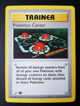 ⚡error Back Stamp Pokemon Center 1st Edition Shadowless Base Set Card (36/102)