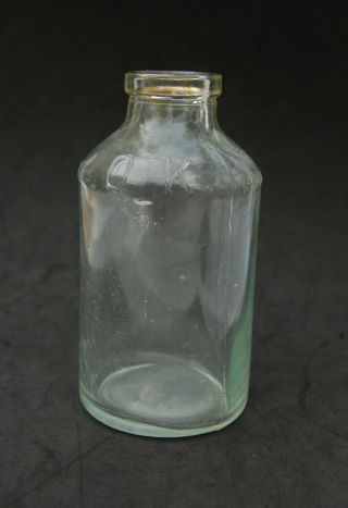 Ok Davis Baking Powder Glass Bottle Antique Vintage 4 1/4 " Tall Cork Top