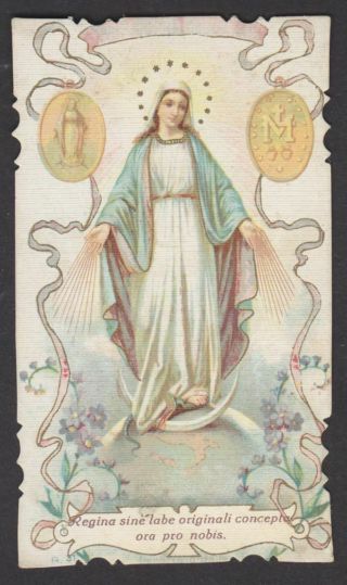 Our Lady Of The Miraculous Medal Antique Holy Card Die Cut