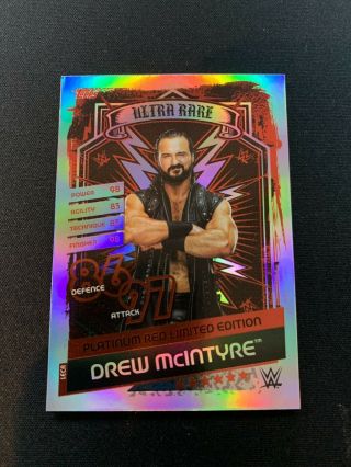 Topps Slam Attax Reloaded Drew Mcintyre Ultra Rare Platinum Red Limited Le