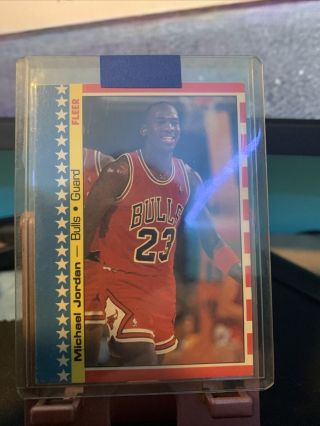 Rare 1987 87 - 88 Fleer Sticker Michael Jordan 2,  2nd Year Straight