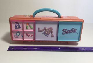 Mattel Tara 1999 Barbie Doll Petite Accessory Carrying Case With 3 Compartment