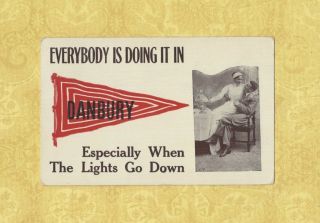 Ct Danbury 112 Postcard Antique Everybody Is Doing It When Lights Go Down Conn