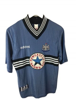 Rare Vintage Newcastle United Blue Away Football Shirt 1996 1997 Small Good Cond