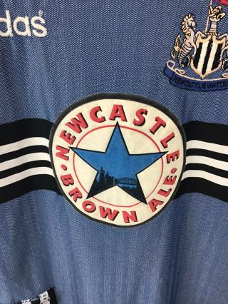 Rare Vintage Newcastle United Blue Away Football Shirt 1996 1997 Small Good Cond 3