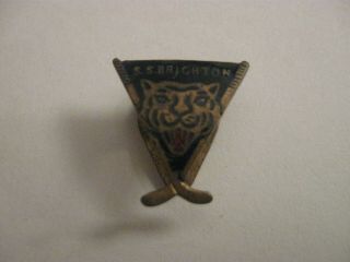 Rare Old Brighton Ice Hockey Supporters Club Small Enamel Buttonhole Badge