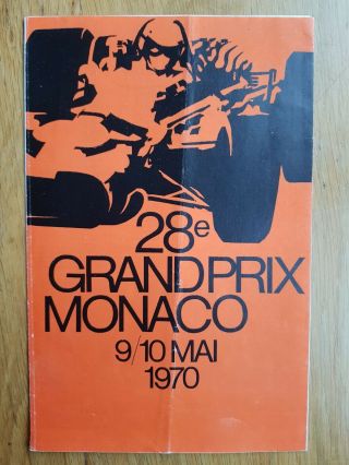 Monaco Grand Prix 1970 - Rare Fold Out Flyer / Mini Programme - Vg