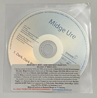 Midge Ure Dark Dark Night Feat.  Moby CDr Promo Mega Rare Hyp16302 3