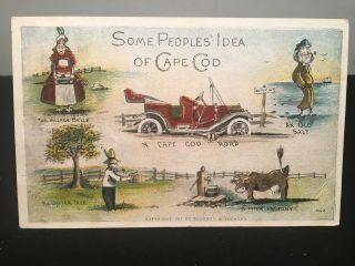 Antique Postcard C1911 Cape Cod,  Ma.  Posted 1920,  Cartoon Souvenir (18jun20)