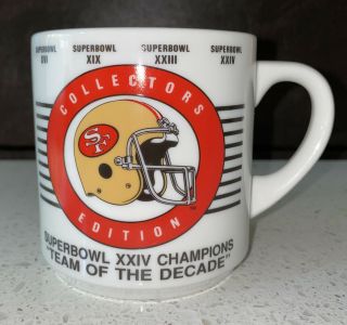 San Francisco 49ers Team Of The Decades Coffee Mug Vintage Rare 80 