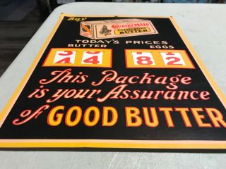 Rare Country Maid Butter Degraff Creamery Ohio Changeable Cardboard Store Sign