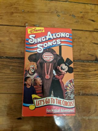 Vtg Disney Sing Along Songs Lets Go To The Circus Vhs 1994 Rare Htf Kids Mickey