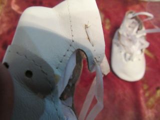 Vintage White Fancy Leather Doll Shoes Please Read All Information Below