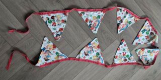 Vintage Handmade Double Sided Fabric Bunting,  Children Playing CUTE 2.  5 Metres 2