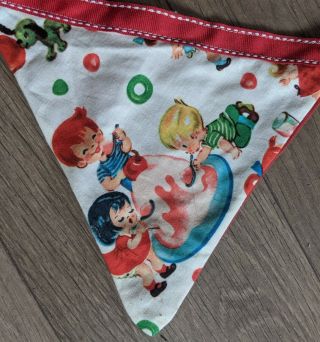 Vintage Handmade Double Sided Fabric Bunting,  Children Playing CUTE 2.  5 Metres 3