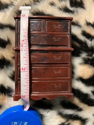 Renwal Vintage Dollhouse Furniture Miniature Chest Of Drawers Brown