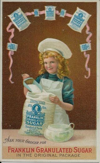 Antique Victorian Trade Card For The Franklin Sugar Co. ,  Philadelphia