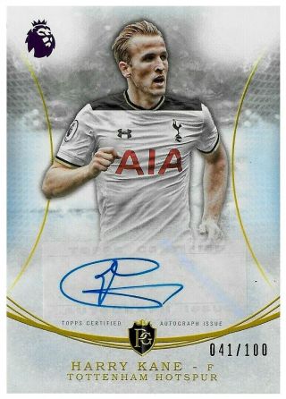 2016 - 17 Topps Premier Gold Harry Kane Tottenham Hotspur Moments Auto Card /100