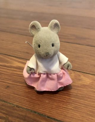 Rare 1980s Vintage Tonka Maple Town Missie Mouse Figure & Dress Calico Critters