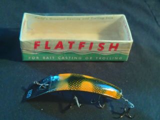 Vintage Flatfish Fishing Lure No U20 Found In Old Wood Tackle Box