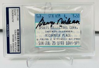George Mikan Signed Ticket Autograph Psa/dna Certified Authentic Auto Rare
