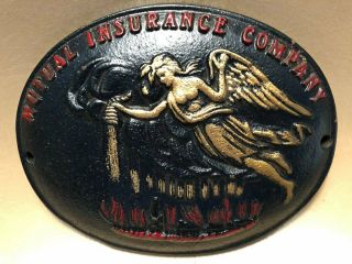 Rare Fire Mark Angel Mutual Insurance Company Of Charleston Marker Plaque Sign