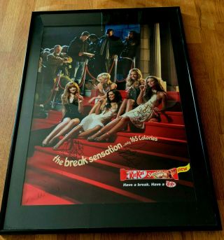 Rare Promo Girls Aloud Fully Signed And Framed Kitkat Advertising Poster