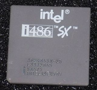 Rare Vintage Intel I486sx Co - Processor 80486 Cpu (a80486ssx - 25)