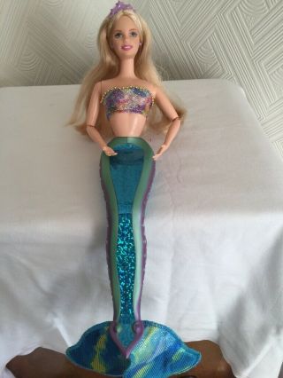 Vintage Barbie Doll Magical Mermaid Light Up Tail Good