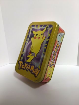 1998 Vintage Rare Pikachu Pokemon Tin Tv Animation Edition Created By Topps