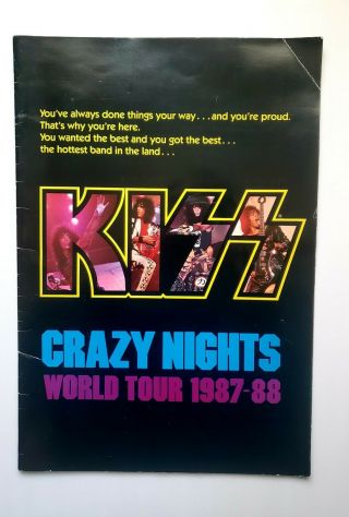 Kiss - Crazy Nights World Tour 1987 - 88,  13.  5x19.  5 Giant Tour Booklet - Rare
