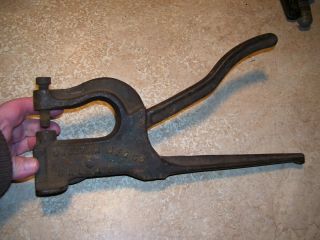 Antique Sheehan Patent 1897 Primitive Blacksmith Riveter Cast Iron Tool