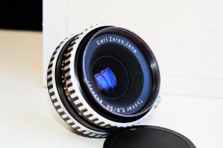 Rare Zebra Carl Zeiss Jena Tessar Germany Lens 50mm F/2.  8 Exakta Mount Exc