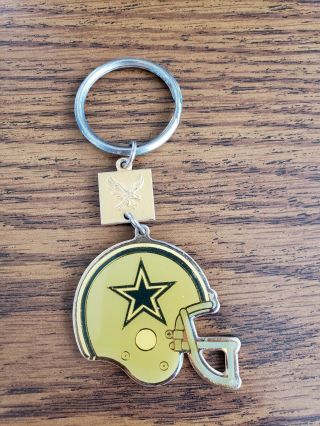 Vintage 1988 Dallas Cowboys Key Chain Keychain Brass Football Helmet