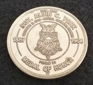 Ultra Rare Sergeant Alvin York Medal Of Honor Moh Army Wwi Army Challenge Coin