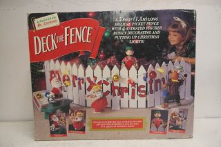 Mr Christmas Vintage Deck The Fence Animated With Tights & Rare