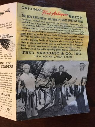 Vintage Jitterbug Fishing Lures Fred Arbogast Flyer Print Ad Insert For Lure Box 2