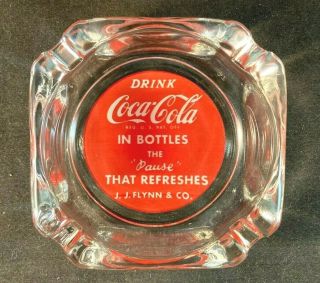 Vintage Drink Coca Cola In Bottles Ashtray Rare Old Advertising Sign Canada