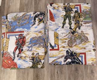Vintage Sheet Set Gi Joe Rare 1985 54x76 Double Bed Fitted And Flat Sheet