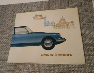 Vtg Rare Uk 1963 Citroen Ds Id Safari Decapotable Auto Car Dealer Sales Brochure