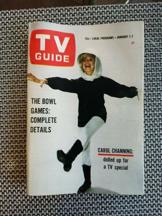 No Label January 1 - 7 1966 Tv Guide Carol Channing Issue 666