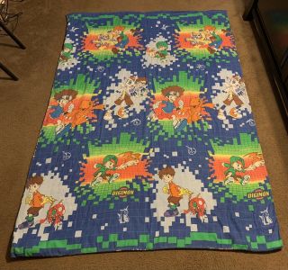 Digimon Twin Size Blanket/bedspread Vintage Rare Htf 60”x 85” Comforter